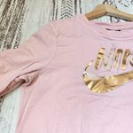 Nike  Pink Gold Print Crewneck Long Sleeves Tee Shirt Medium Photo 8