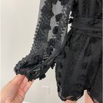 Flying Tomato A. Calin flying tomato Black PomPom Belted Romper SIZE MEDIUM Photo 4