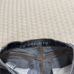 American Eagle AE Blue Demin High Rise Crossover Mom Shorts Sz 00 Cuffed Photo 6