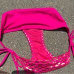 Victoria's Secret Victoria’s Secret hot pink gold foil hearts side tie bikini bottoms SMALL Photo 4