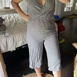 EXPRESS  Women’s Small Faux Wrap Cropped Jumpsuit Linen Blend Photo 0