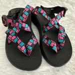 Chacos Chaco Tegu Pink Blue Textile Strappy Classic Sport Sandals‎ Women’s Size 6 Photo 1