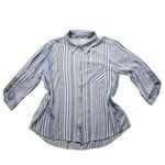 Siren Lily  Floral Striped Top Womens PXL  Button Front 3/4 Sleeve Photo 1