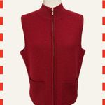 Karen Scott Vintage  100% Wool Red Zip-Up Sweater Vest Size M Photo 0