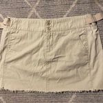 Roxy Cotton Khaki Skirt With 2 Button Closure With Zip Front Pockets Buckle Side Photo 0