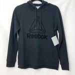 Reebok  Flocking Pullover Sweatshirt Hoodie Black Size Small Photo 0