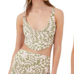 For Love & Lemons  Nomi Corset Crop Size Medium Green Pink Geometric NWOT Photo 0