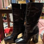 Schutz Shutz Croc Embossed Boots Sz 6.5 Photo 2