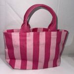 Victoria's Secret  Logo Canvas Lined Tote Bag - Iconic Pink Stripe Photo 1