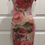 Revamped 🆕  Pink and Red Floral Midi Dress Size S Photo 0