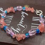 Vintage Y2K Beaded Rose Quartz Pink Glass Bohemian Bracelet Photo 2