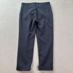 Theory Pants Womens 6 Navy Blue Textured Embossed Cropped Trousers MADE IN USA Photo 1