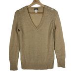 J.Crew Y2K Mohair Tan Light Brown Button Shoulder Sweater XS Photo 0
