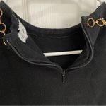 ZARA  Knit Black Cropped Short Sleeve Chain Detail Collar Top Women’s Size S Photo 4