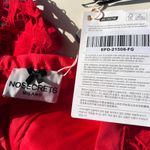 No Secrets Milano Italy Floral Lace Off Shoulder Holiday Christmas Formal Dress Red Size M Photo 3