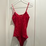 Victoria's Secret Vintage Victoria Secret Bodysuit Red‎ Gold Label Teddy Snap Crotch Size M Photo 5