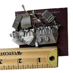 Pin Art House Real‎ Estate Sold Contract Sale Silver Charms Brooch VINTAGE NEW Photo 2