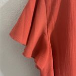 Enfocus Studio Orange Maxi Jumpsuit with V-Neck and Flutter Sleeves Photo 2