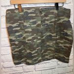 Free People  green Camo Stretch mini Skirt women’s size 12 Photo 2