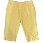 NWT Page & Tuttle‎ Yellow Stretch Capri Golf Chinos Pants Plus Size 16 Photo 0