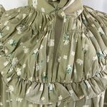 We Wore What New Floral Tie Neck Long Sleeve High Low Dress Green Size Small Photo 5