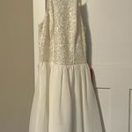 As You Wish As U Wish White and Gold Halter Mini Dress Photo 0