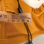 Zaful  Bikini Top Mustard Yellow Ribbed Medium 6 Photo 4