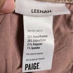 Paige  Leenah Coated Metallic Shimmer High Rise Wide Leg Jeans Latte Tan Size 32 Photo 11
