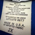 Vintage CM Shapes Womens Tunic Top 2X Blue Abstract Floral Patchwork 90s Artwear Photo 5