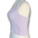 Forever 21 Pastel Lilac Ribbed Knit Cropped Sweater Halter Top Open Back Small Photo 2