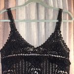 Phase One Size M Black Crochet Fringe Tank Top Photo 2