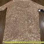 In The Mood For Love Elisa Sequin 3/4 Sleeve Sheath Mini Dress Gold XS NWT Photo 0