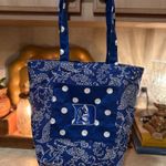 Meet Duke Blue & White Paisley Tote with Structured Design Photo 0