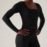 Athleta Black Aurora Long Sleeve Seamless Crop Top Photo 0