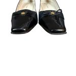 St. John black leather pumps with accent bow women's size 6 Photo 3