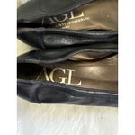 AGL Attilio Giusti Leombruni Black Leather Patent Ballet Flats Buckle Detail 8.5 Photo 4