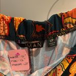 IMAN Dark Green and Orange Floral Pajama Set Size Petite Large Photo 2