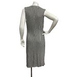 Ralph Lauren Lauren Houndstooth Sleeveless V Neck Dress Black Cream Wrap size L Photo 4