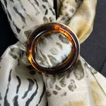 Sunday State | Sage green & Creams Animal Print Scarf w/ Brooch Photo 3