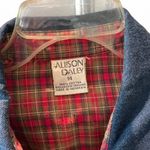 Allison Daley Vintage  blue denim jacket with plaid lining size 14 Photo 2