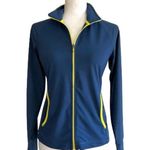 Slazenger Blue Yellow Trim Zip Front Pockets Golf Active Workout Jacket Size XS Photo 2