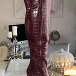 Alice McCALL New RARE Discotera Thigh High Croc Embossed Pattern Platform Boots Photo 0