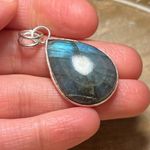 Sterling Silver Labradorite Tear Drop Pendant Photo 13