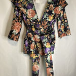 XTaren Coquette Cardigan S Hooded Open Front Belted Navy Floral Victorian Bloomcore NEW Photo 0