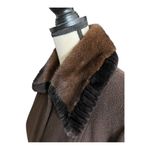 Vintage Elegant Brown Wool/Cashmere Coat With Luxurious Mahogany Mink Fur Collar Size 8 Photo 3