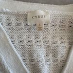 Cyrus  white sweater with gold buttons size small Photo 1