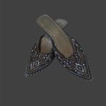 Qupid Brown Shoes Low Heel Beaded Embroidered Womens 7 Slip on Photo 4