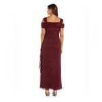 R & M Richards NEW 2061 Long Off Shoulder Formal Dress Gown Sparkly Merlot Size 10 Photo 1