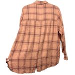 Free People No Limits Boho Plaid Linen Button Up Shirt L Photo 4