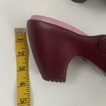 Sandals Womens Pink Red Heels Slip On Straps Comfort Size 10 Photo 5